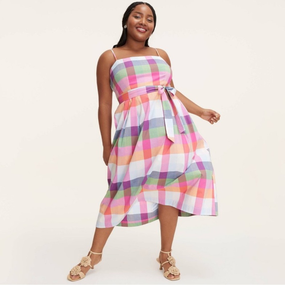 Kate Spade for Target Plaid tie-waist midi dress.  Size XL. NWT